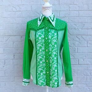 Vintage Catherine Carr floral button up blouse 70’s cottagecore